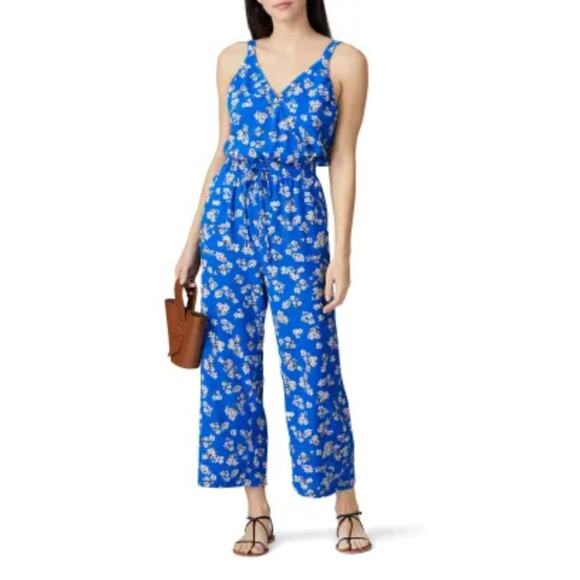 HEARTLOOM Rowan Jumpsuit Blue Floral Size XS Spring Summer Casual - Picture 1 of 6